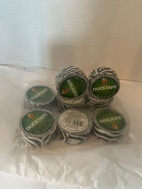 Duck Tape Black & White Zebra Print Mini Rolls - Pack of 8